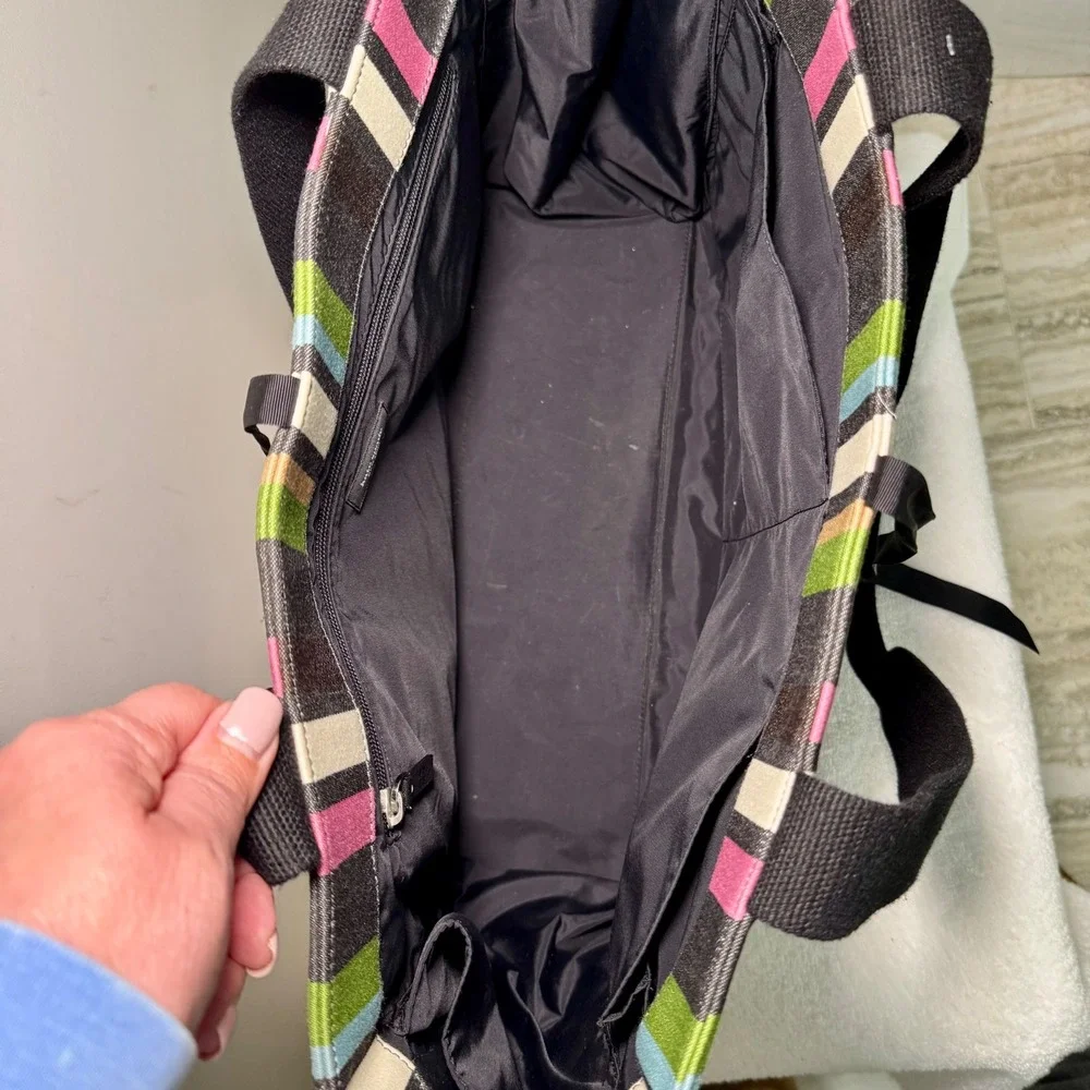 Kate Spade‎ Multi Purpose Rectangular Large Canvas Striped Diaper Bag/Tote